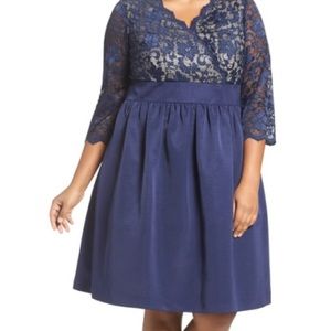 Eliza J Lace & Faille Dress from Nordstrom’s 18W